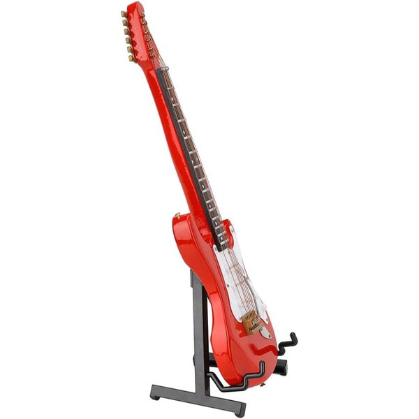 Mini-E-Gitarrenmodell aus rotem Lindenholz, handgefertigte realistische Dekoration