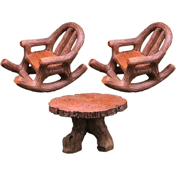 Миниатюрна мебелна кръгла маса и стол за кукли Toyvian от смола