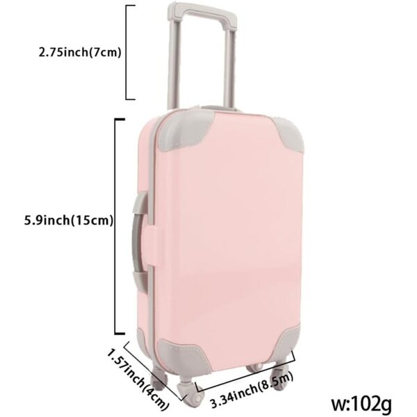 Valigetta da Viaggio in Plastica per Bambole 46 cm | Accessorio Casa Bambole 18 Pollici