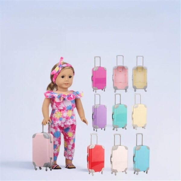 Valigetta da Viaggio in Plastica per Bambole 46 cm | Accessorio Casa Bambole 18 Pollici