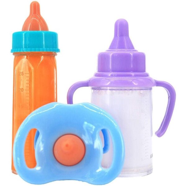 Set Alimentazione Bambole 3 Pezzi Uterui Biberon Magico e Accessori per Gioco