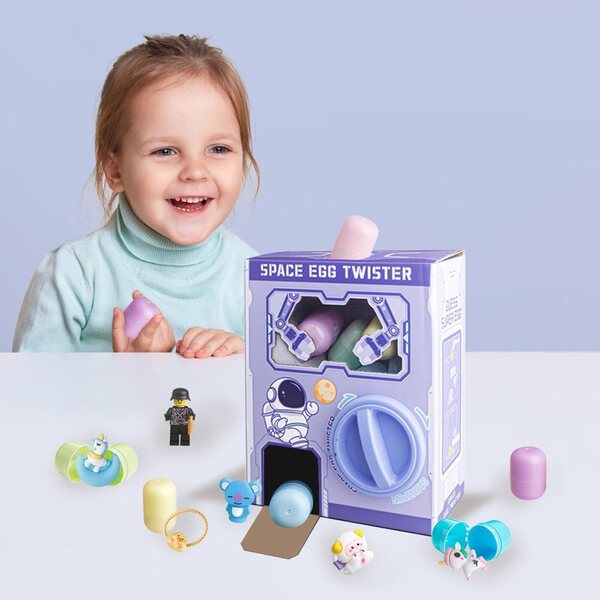 Gashapon Machine Mini-Bonbonspender mit 12 leeren Eiern und 6 Puppen – ungiftiges ABS