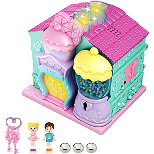 Puppenhaus im Prinzessinnenschloss mit Geräuschen, 6 Designs und Möbeln, kreatives Spielen