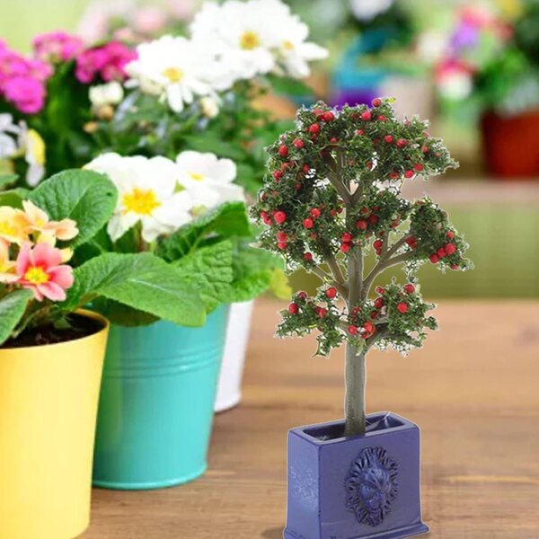 3 piante alberi da frutto miniatura resina per casa delle bambole scala 1:12 Picysa