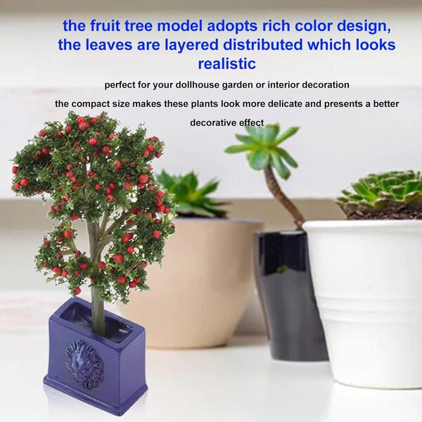 3 piante alberi da frutto miniatura resina per casa delle bambole scala 1:12 Picysa