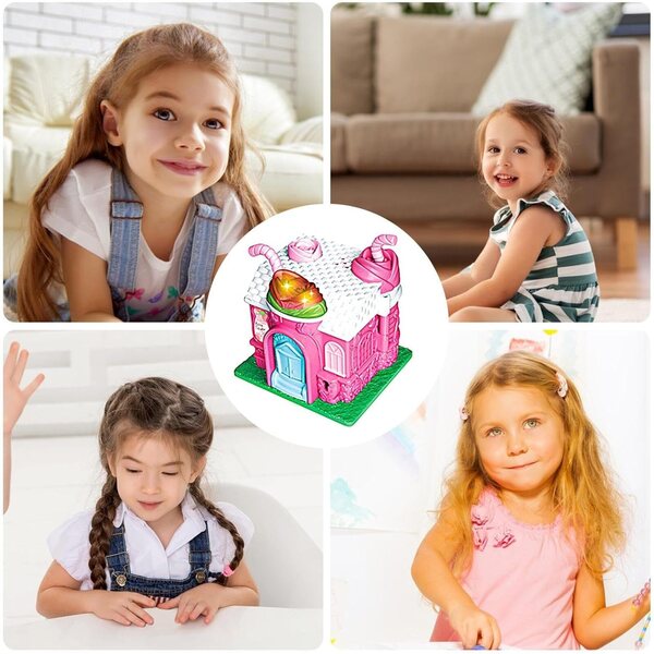 Mehrfarbiges Prinzessinnenschloss-Puppenhaus mit Möbeln und Geräuschen, sicheres Spielen für Kinder