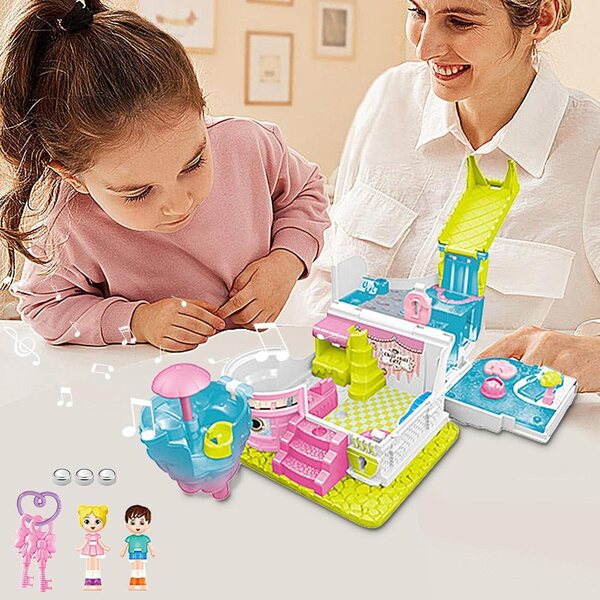 Puppenhaus „Prinzessin Schloss“ mit 6 Motiven, Musikspiel für Kinder ab 3 Jahren