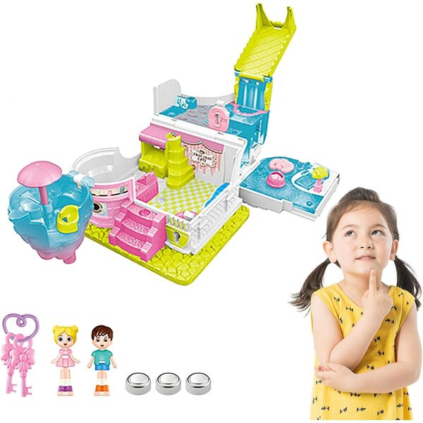 Puppenhaus „Prinzessin Schloss“ mit 6 Motiven, Musikspiel für Kinder ab 3 Jahren