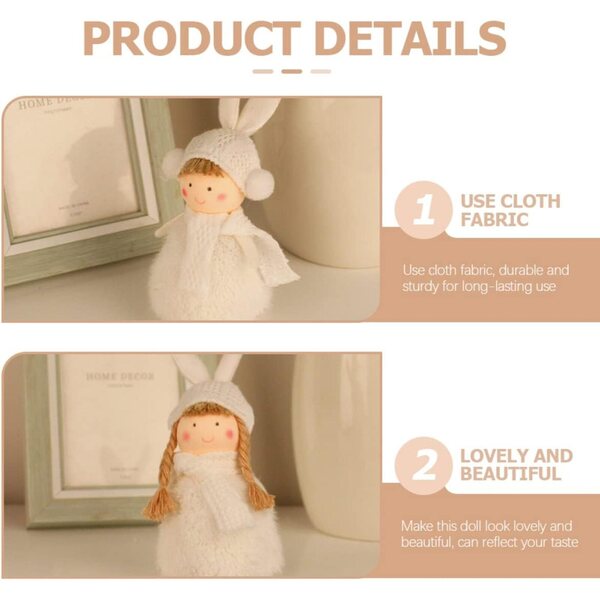 Cabilock 2 Pezzi Peluche Angelo Natalizio Decorativo 23cm per Tavolo e Regalo