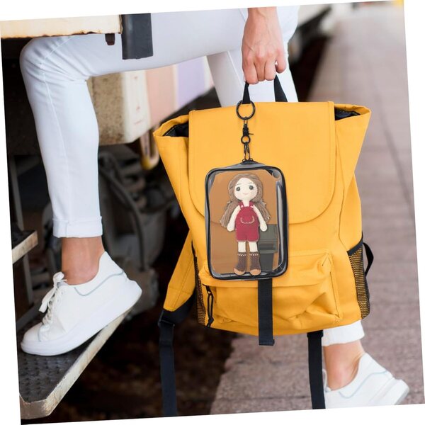 VICASKY Transparente Tasche mit Reißverschluss zur Präsentation und zum Schutz von Puppen, 17 x 12 x 6 cm