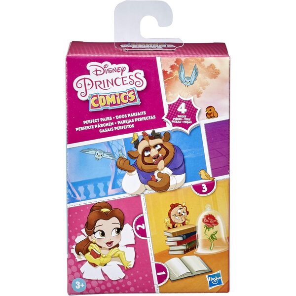 Disney Princess Perfect Pairs Belle: Set mit 2 „Die Schöne und das Biest“-Puppen mit Vitrine und Ständer