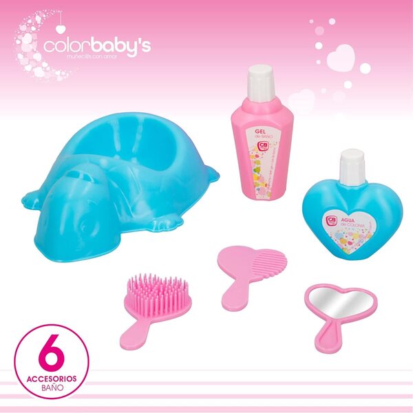 Set mit 15 Accessoires für neugeborene Puppen 28x28x7 cm - Colorebaby