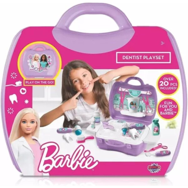 Barbie Dentist On The Go Playset - Set portatile oltre 20 pezzi per bambini