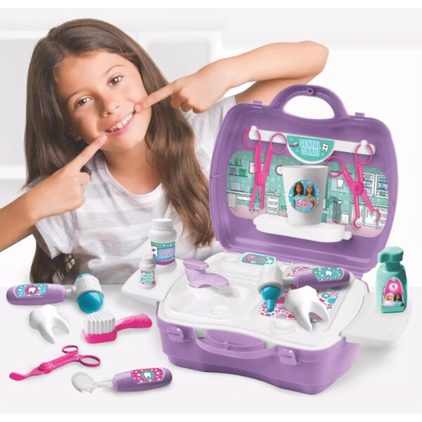 Barbie Dentist On The Go Playset - Set portatile oltre 20 pezzi per bambini