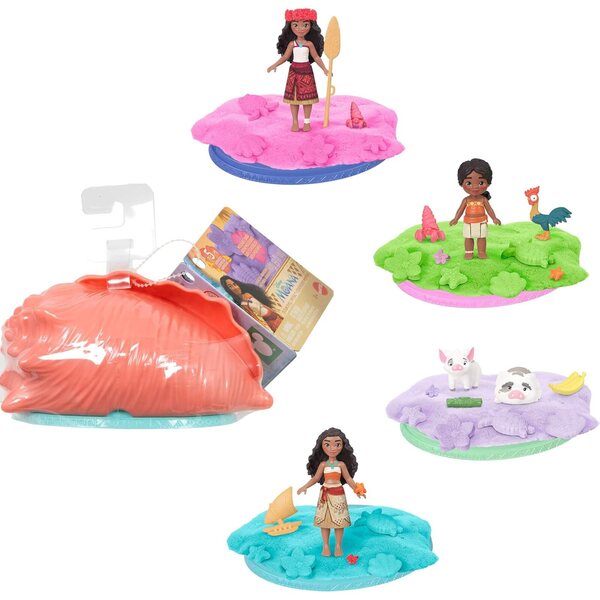 Mattel Disney Moana Ocean Shell Reveal – Kleine Puppen mit Modelliersand und Überraschungen