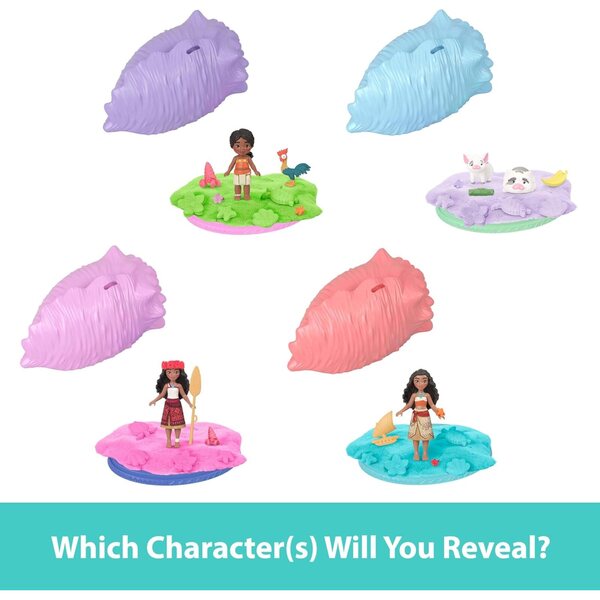 Mattel Disney Moana Ocean Shell Reveal – Kleine Puppen mit Modelliersand und Überraschungen