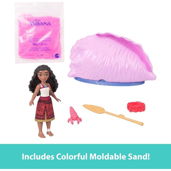 Mattel Disney Moana Ocean Shell Reveal – Kleine Puppen mit Modelliersand und Überraschungen