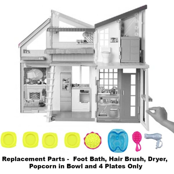 Ricambi originali Barbie Malibu: pediluvio, spazzola, asciugacapelli e accessori
