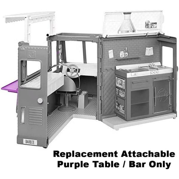 Aufsteckbarer violetter Ersatztisch für Barbie Fresh 'n Fun Foodtruck GMW07
