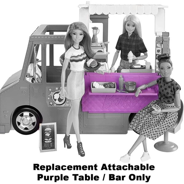 Aufsteckbarer violetter Ersatztisch für Barbie Fresh 'n Fun Foodtruck GMW07