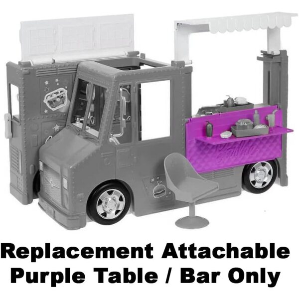 Aufsteckbarer violetter Ersatztisch für Barbie Fresh 'n Fun Foodtruck GMW07