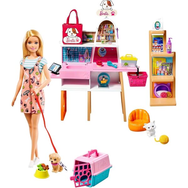 Barbie Playset Cura Animali Domestici con Bambola e Accessori Mattel 3+