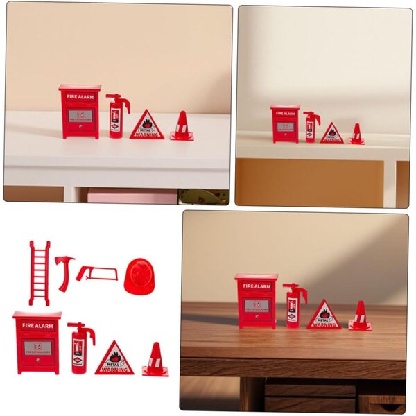 Cabilock 6 set accessori miniatura strumenti antincendio per didattica e scene