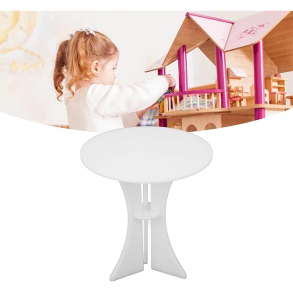 Tnfeeon Tavolo Rotondo Miniatura Casa delle Bambole in Acrilico Scala 1/12 Elegante