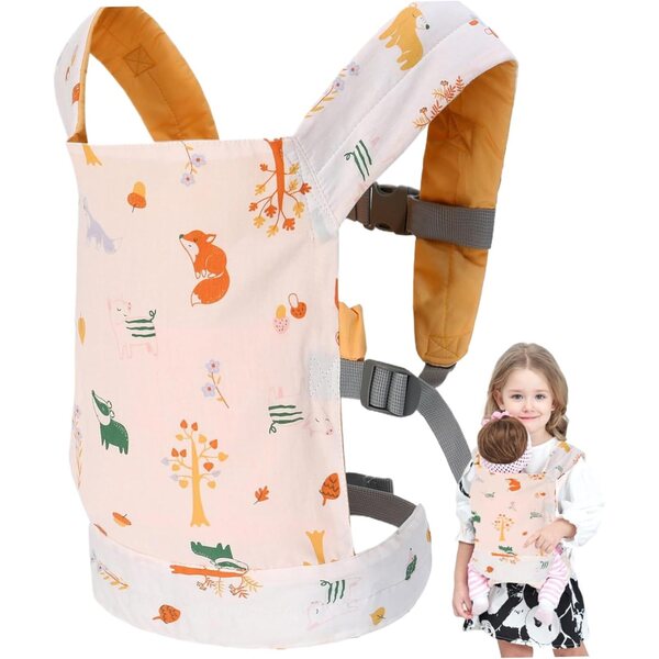 Carrier per bambole in cotone regolabile per bambini 2-6 anni con design floreale