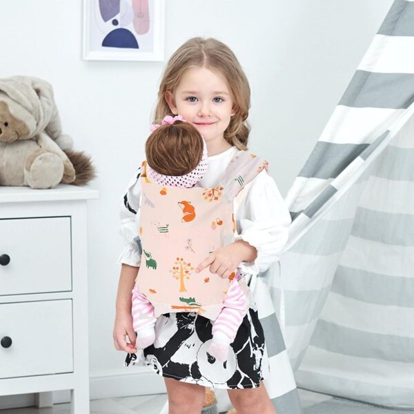 Carrier per bambole in cotone regolabile per bambini 2-6 anni con design floreale