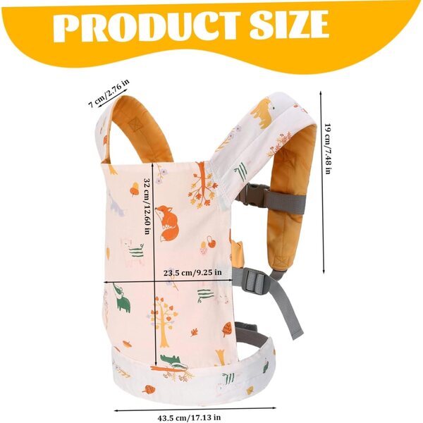 Carrier per bambole in cotone regolabile per bambini 2-6 anni con design floreale