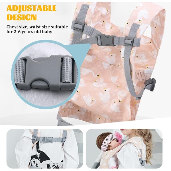 Carrier per bambole in cotone regolabile per bambini 2-6 anni con design floreale
