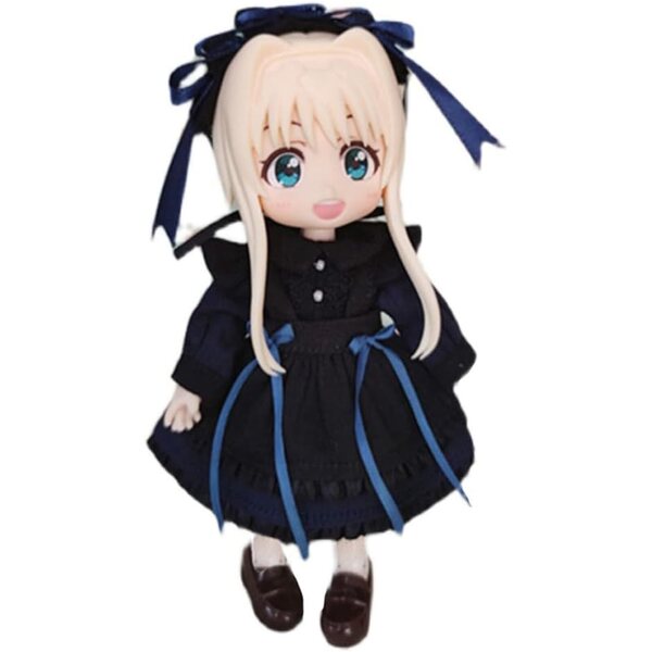 niannyyhouse Set Vestiti Blu per Bambole OB11 1:12 Copricapo e Grembiule
