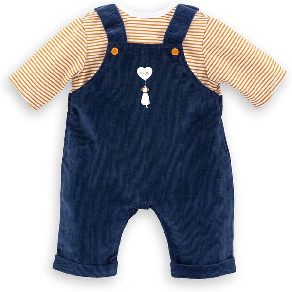 Corolle T-Shirt e Salopette Marine per Poupon 42 cm, abbigliamento morbido per bimbi da 2 anni
