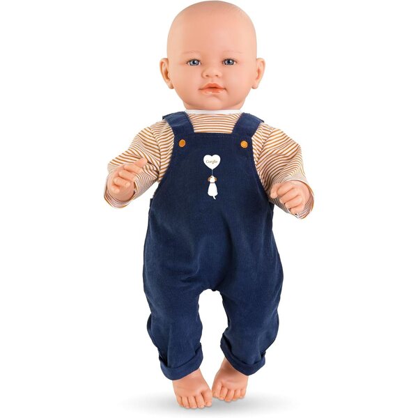Corolle T-Shirt e Salopette Marine per Poupon 42 cm, abbigliamento morbido per bimbi da 2 anni