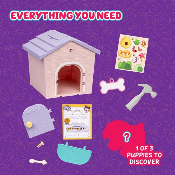 Little Live Pets Niche Surprise Rosa Hund mit Haus und Zubehör inklusive