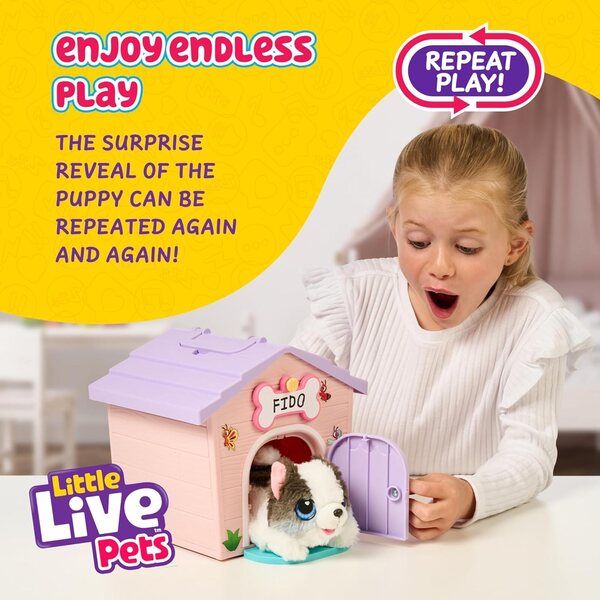 Little Live Pets Niche Surprise Rosa Hund mit Haus und Zubehör inklusive