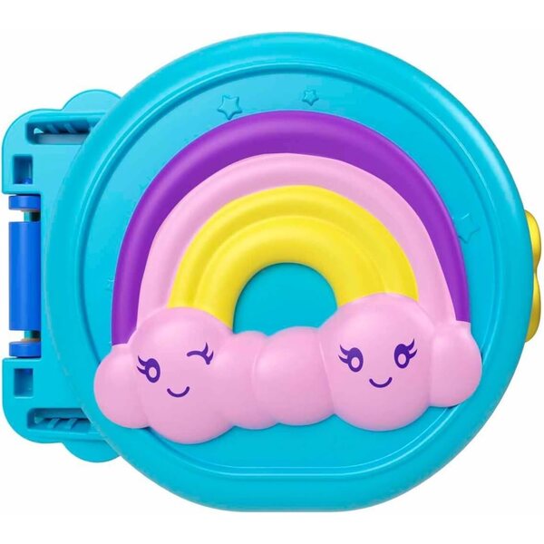 Polly Pocket Travel Fun HRD73 – Kompaktes und tragbares Mini-Spielset in Blau