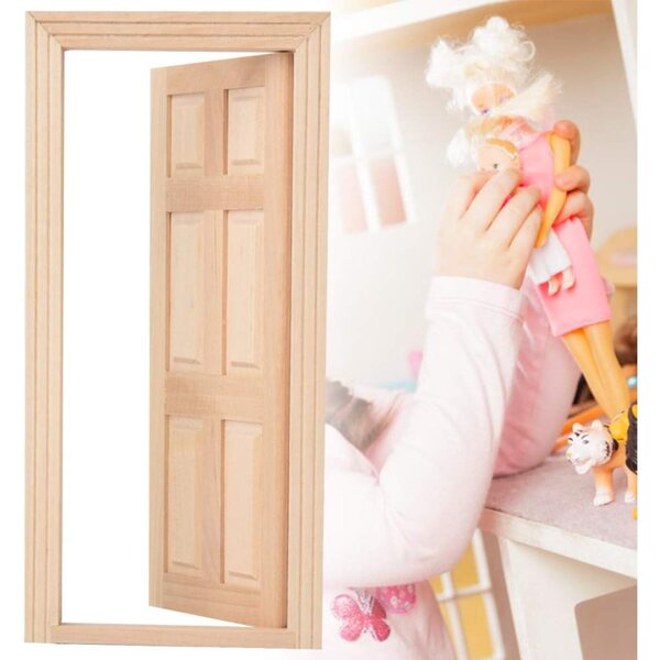 Mini Porta in Legno per Casa delle Bambole Scala 1:12, Accessorio Decorativo