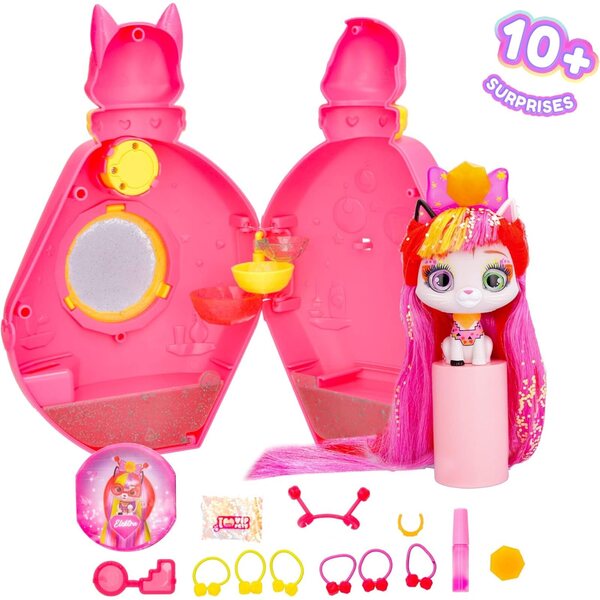 VIP Pets Cats Elektra: Fluoreszierendes Kätzchen mit 15 Accessoires und leuchtendem Haar