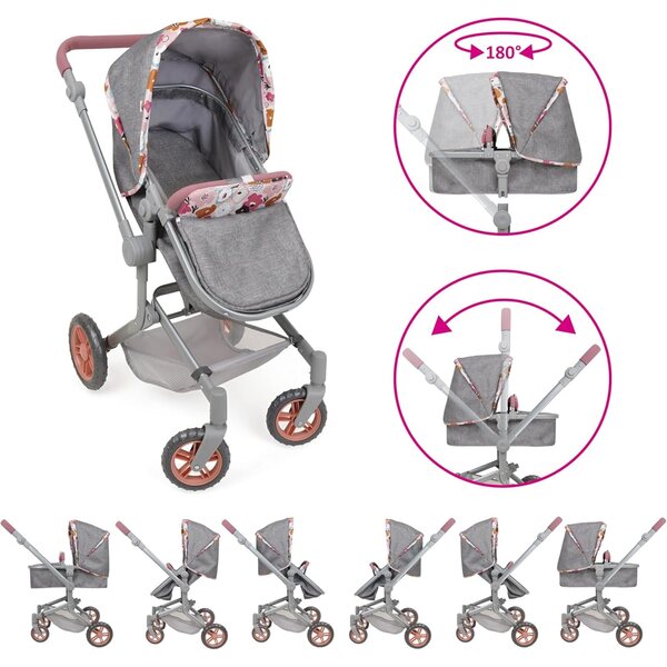 509 Crew Deluxe Set 19-teilig Kinderwagen, Hochstuhl und Zubehör für Puppen bis 53 cm