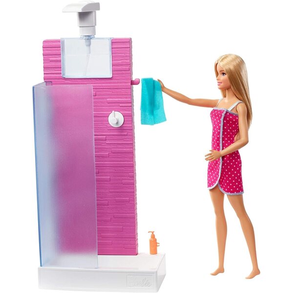Barbie Playset Doccia con Bambola e Accessori per Bambini 3+ Anni - Gioco Interattivo