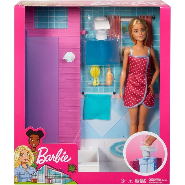 Barbie Playset Doccia con Bambola e Accessori per Bambini 3+ Anni - Gioco Interattivo