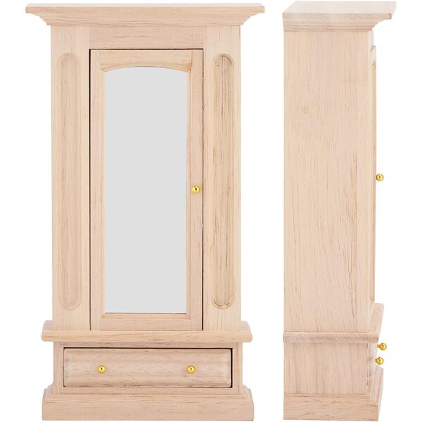 Armadio Vintage in Legno Scala 1:12 per Casa delle Bambole - Spazio Ampio e Design Autentico