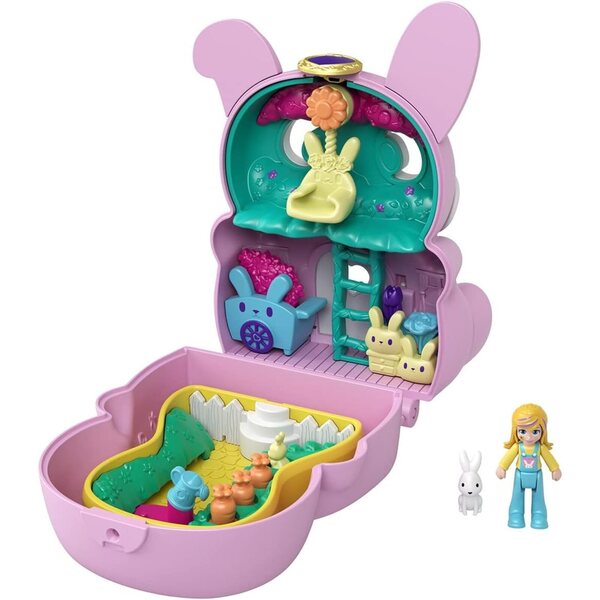 Polly Pocket Flip Rabbit Box-Set mit Mikropuppe und interaktivem Spiel 4+