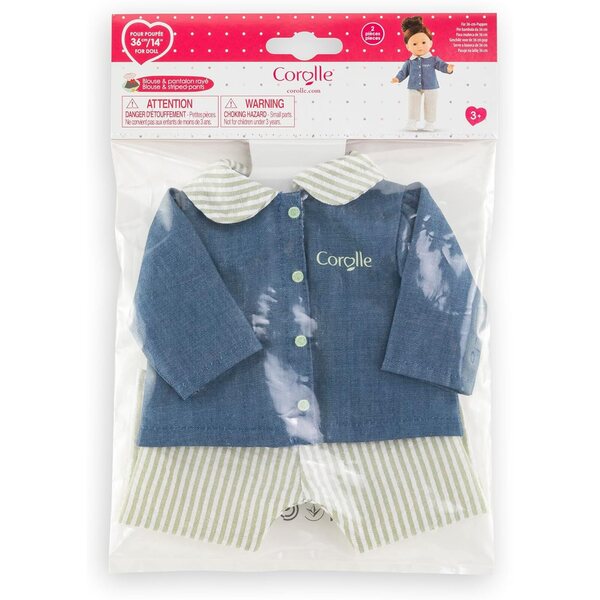 Gestreiftes Blusen- und Hosen-Set für Ma Corolle 36 cm Puppe – lässiger und raffinierter Look