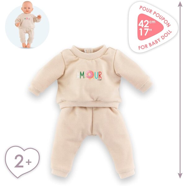 Corolle Jogging Beige für Poupoun 42 cm, weiche und leicht zu tragende Kleidung