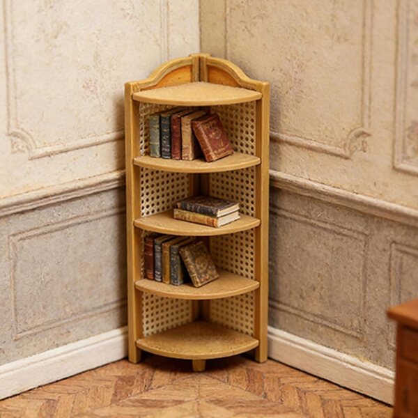 Puppenhausspezifischer Miniatur-Eckschrank im Maßstab 1:12 – europäisches Design