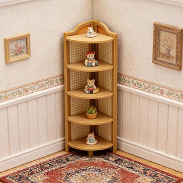 Puppenhausspezifischer Miniatur-Eckschrank im Maßstab 1:12 – europäisches Design