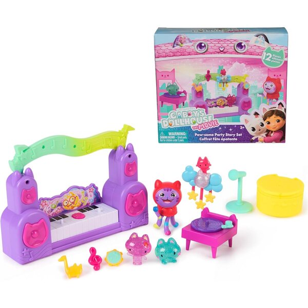 Gabby's Dollhouse The Movie – Paw-Some Party-Story-Set mit DJ Catnip und Zubehör für Kinder ab 3 Jahren